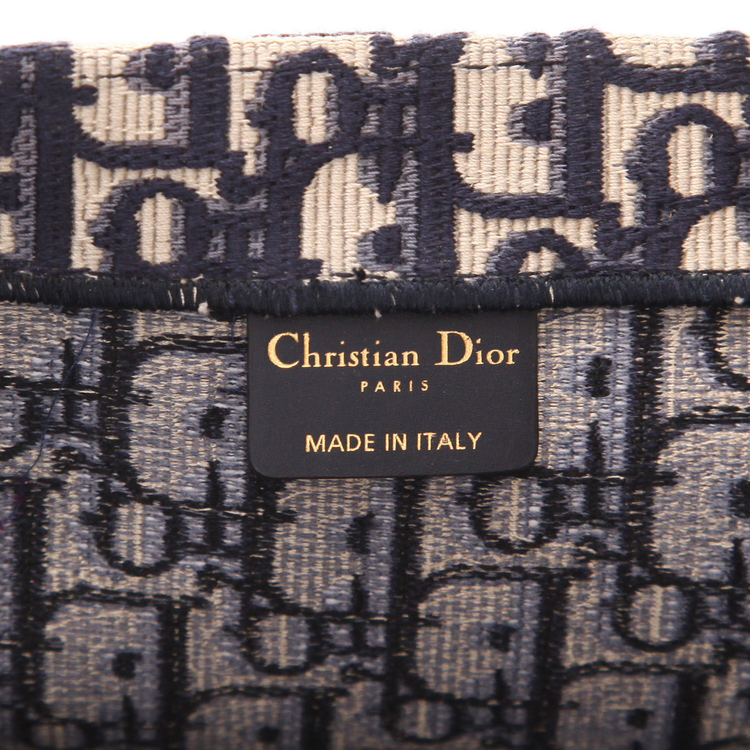 Dior  Book Tote large model  shopping bag  in blue and beige monogram canvas Oblique - Detail D2