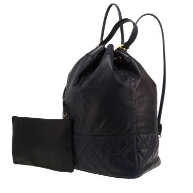 Sac à dos Chanel  Vintage en cuir bleu-marine