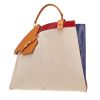 Hermès  Himalaya Symbiose handbag  in blue, red and gold leather  and beige canvas - 00pp thumbnail