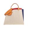Hermès  Himalaya Symbiose handbag  in blue, red and gold leather  and beige canvas - 360 thumbnail