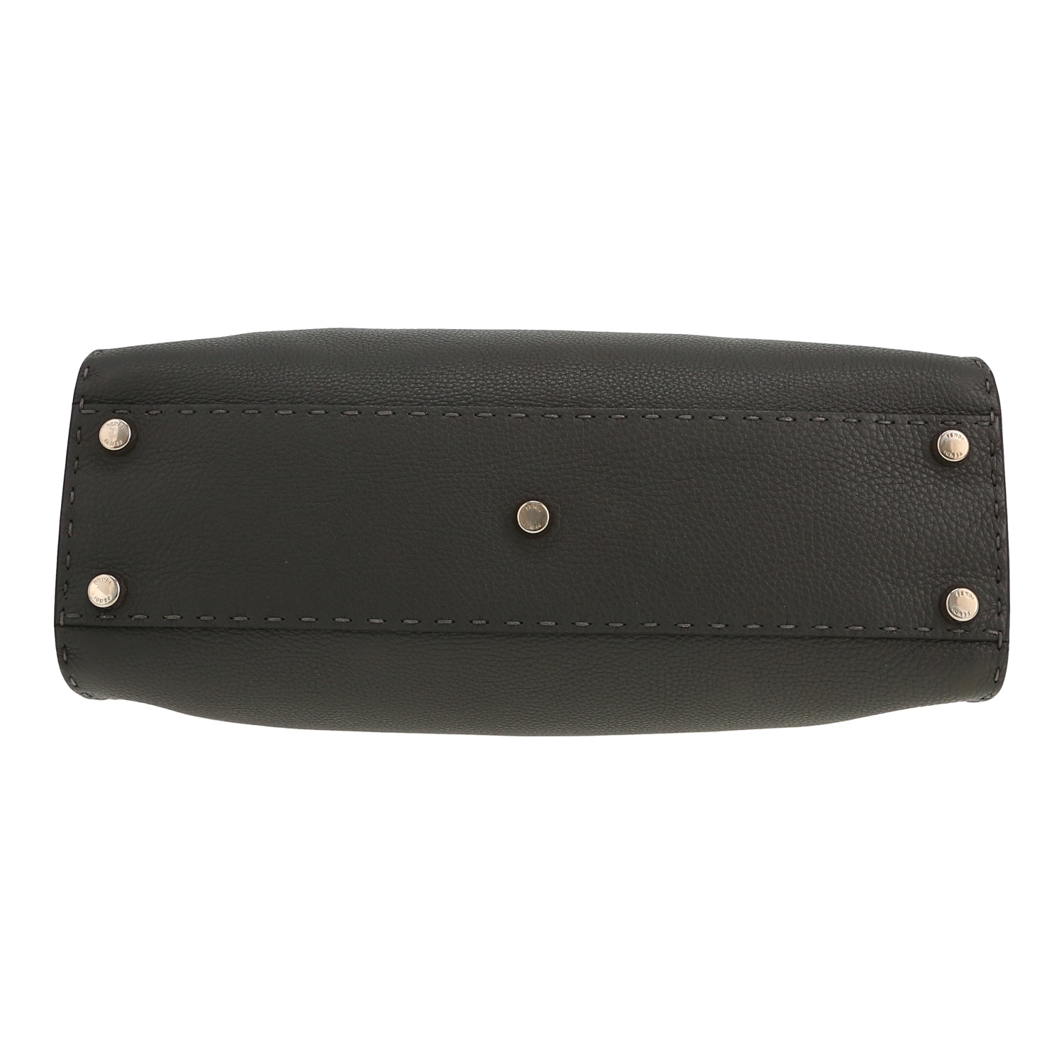 Fendi  Peekaboo Selleria handbag  in grey grained leather - Detail D1