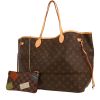 Louis Vuitton  Neverfull shopping bag  in brown monogram canvas  and natural leather - 00pp thumbnail
