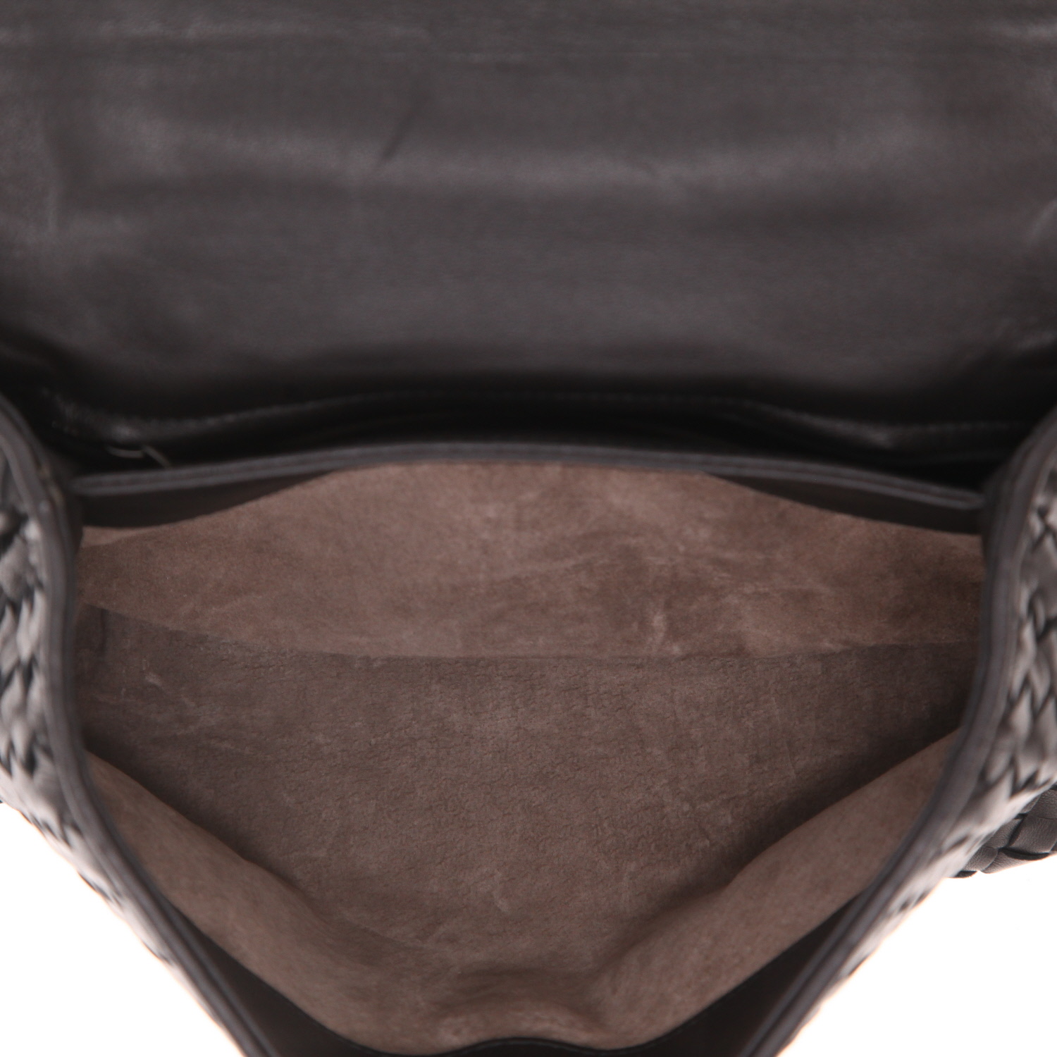 Borsa a tracolla Bottega Veneta  Olimpia in pelle intrecciata nera - Detail D3