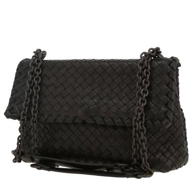 Borsa a tracolla Bottega Veneta  Olimpia in pelle intrecciata nera