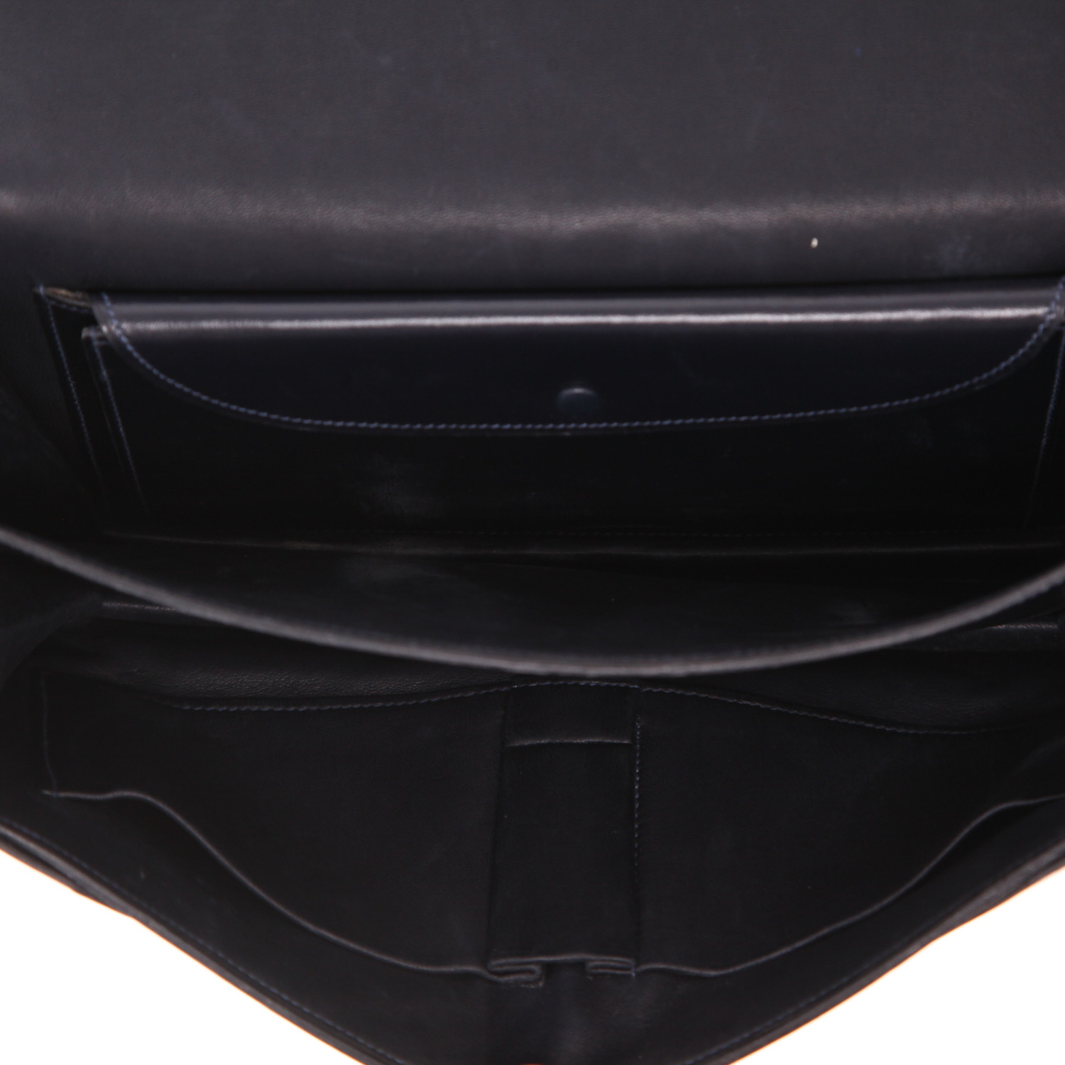 Borsa Hermès  Vintage in pelle box blu marino - Detail D3