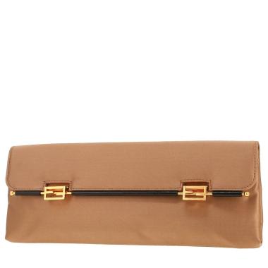 Bolsito de mano Fendi   en satén beige