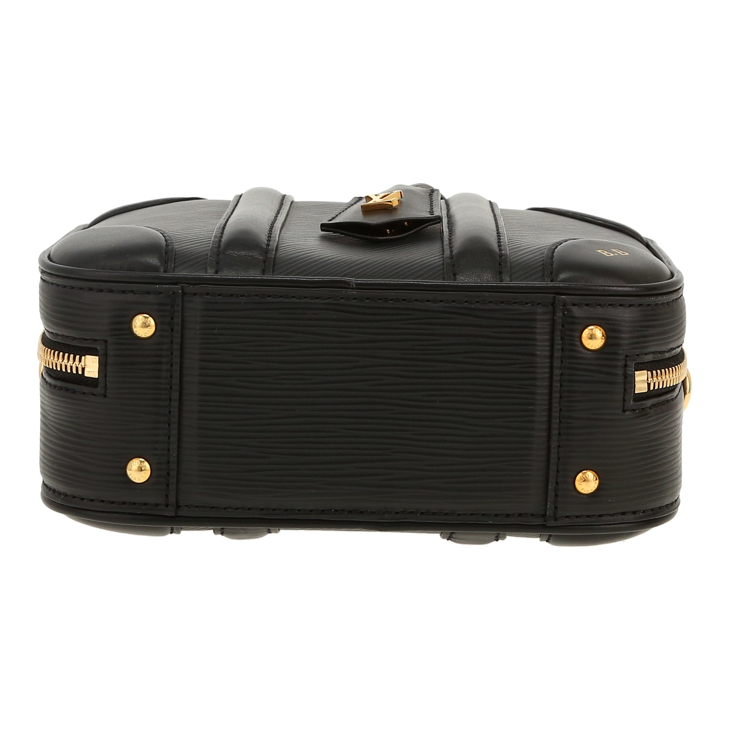 Bolso bandolera Louis Vuitton  Valisette BB en cuero Epi negro - Detail D1