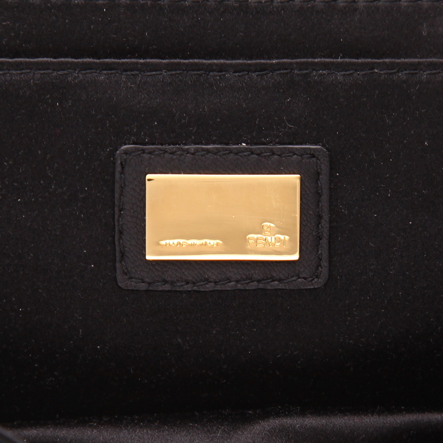 Fendi pouch in black satin - Detail D2