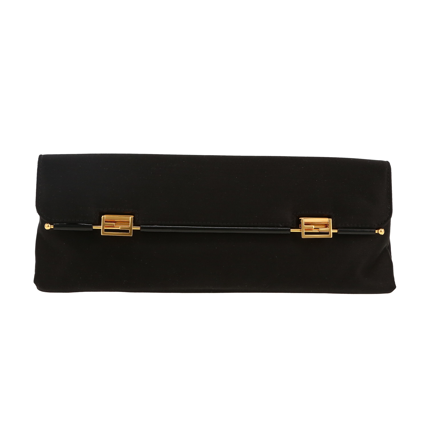 Fendi pouch in black satin - Detail D4