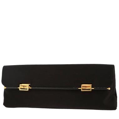 Bolsito de mano Fendi   en satén negro