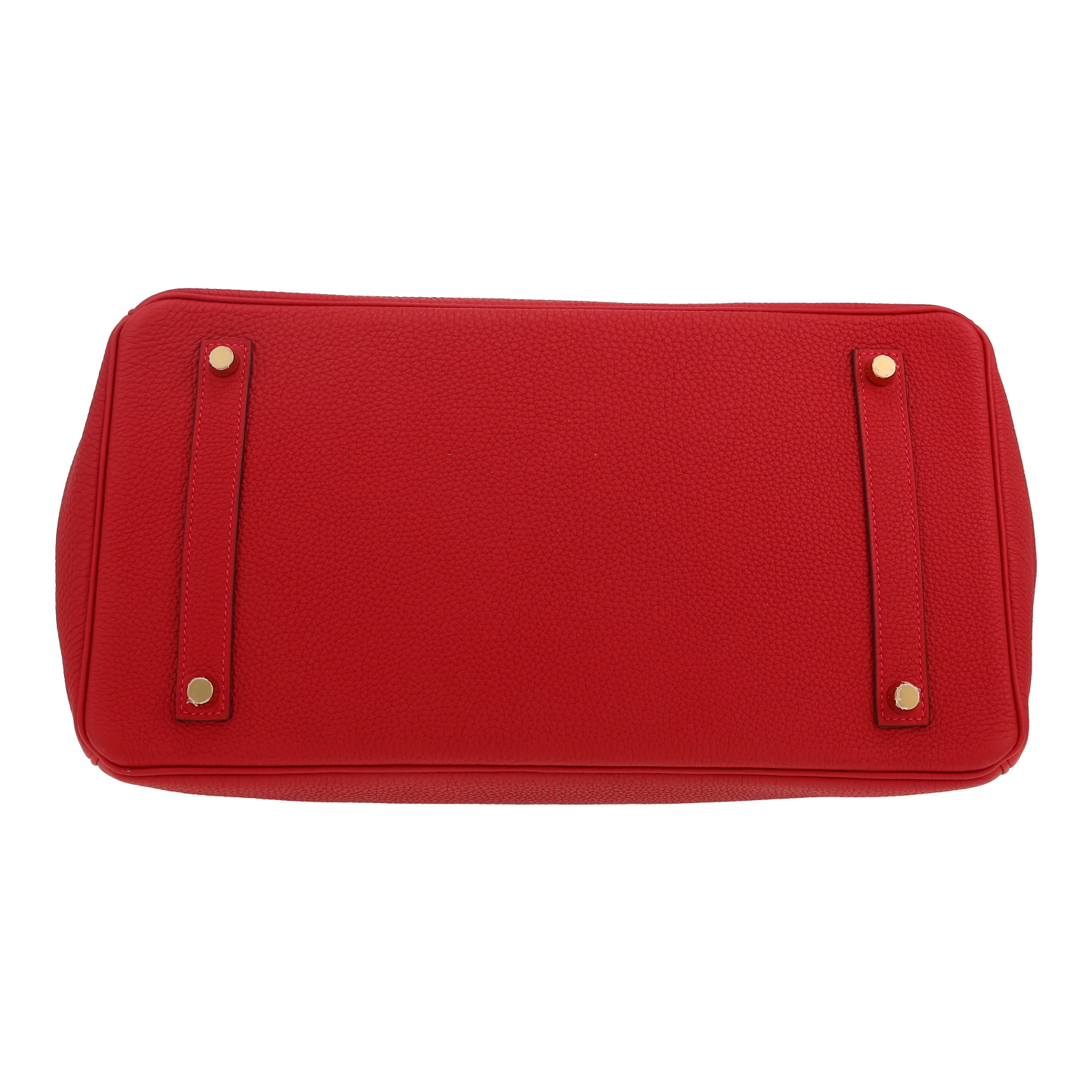Bolso de mano Hermès  Birkin 35 cm en cuero togo rojo Vif - Detail D1