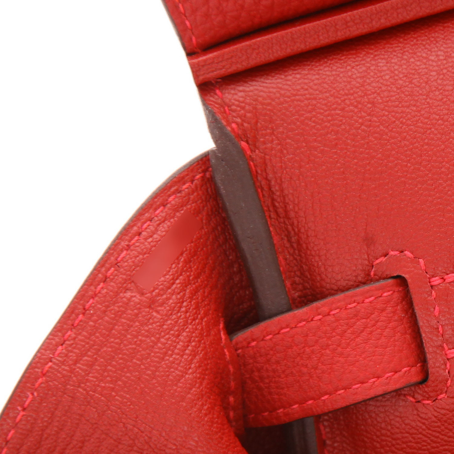 Hermès  Birkin 35 cm handbag  in red Vif togo leather - Detail D4