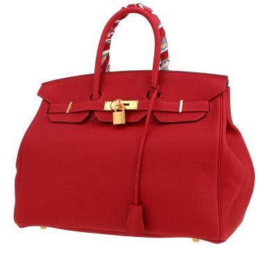 Sac à main Hermès  Birkin 35 cm en cuir togo rouge Vif