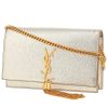 Saint Laurent  Kate Pompon shoulder bag  in gold leather - 00pp thumbnail