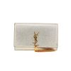 Saint Laurent  Kate Pompon shoulder bag  in gold leather - 360 thumbnail
