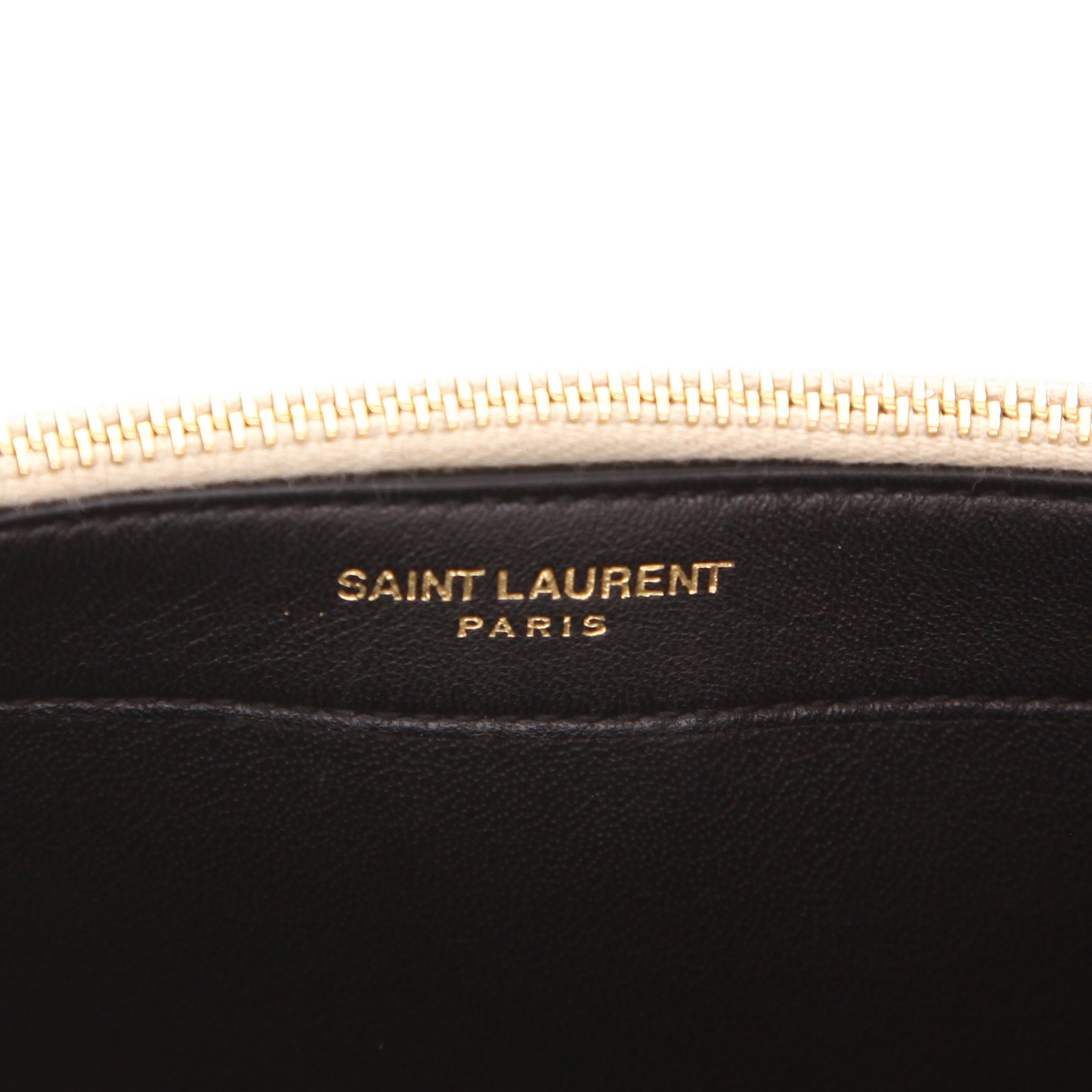Saint Laurent  Kate Pompon shoulder bag  in gold leather - Detail D2