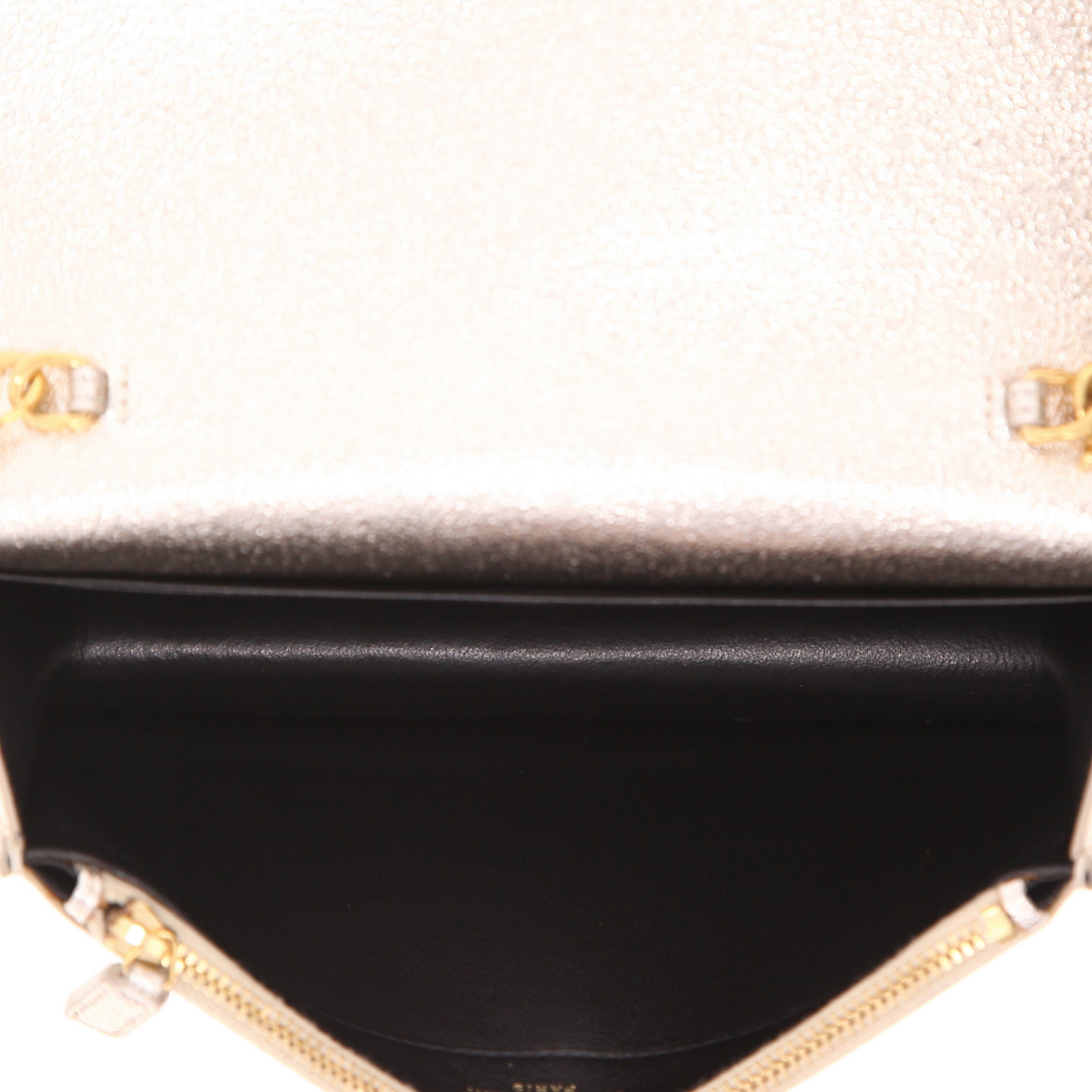 Sac bandoulière Saint Laurent  Kate Pompon en cuir doré - Detail D3
