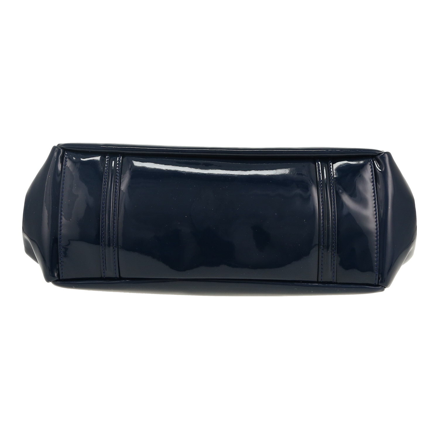 Sac à main Chanel   en cuir verni bleu-marine - Detail D1