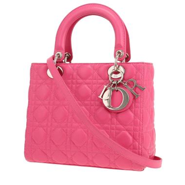 Dior  Lady Dior handbag  in pink leather cannage