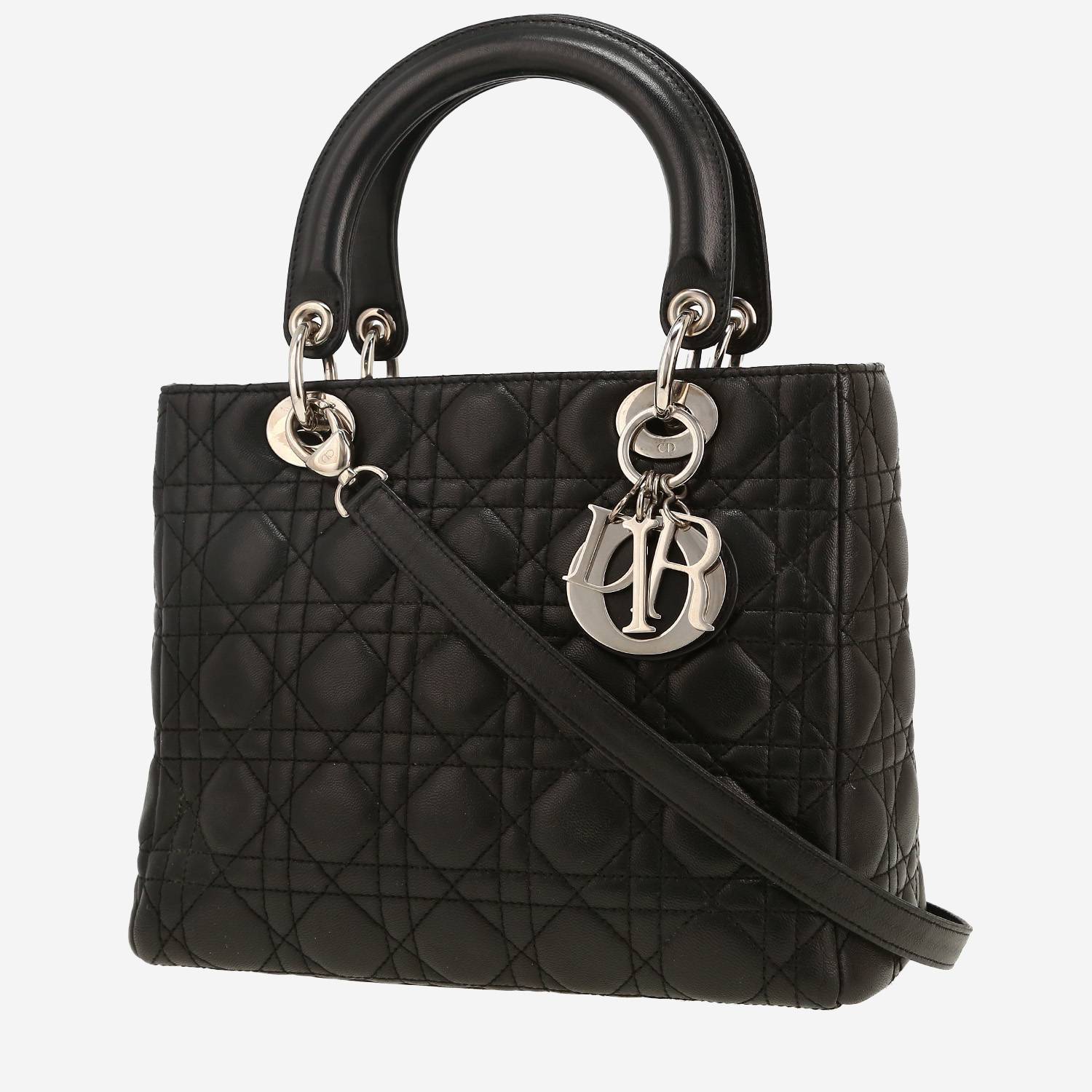 Borsa Dior  Lady Dior in pelle cannage nera