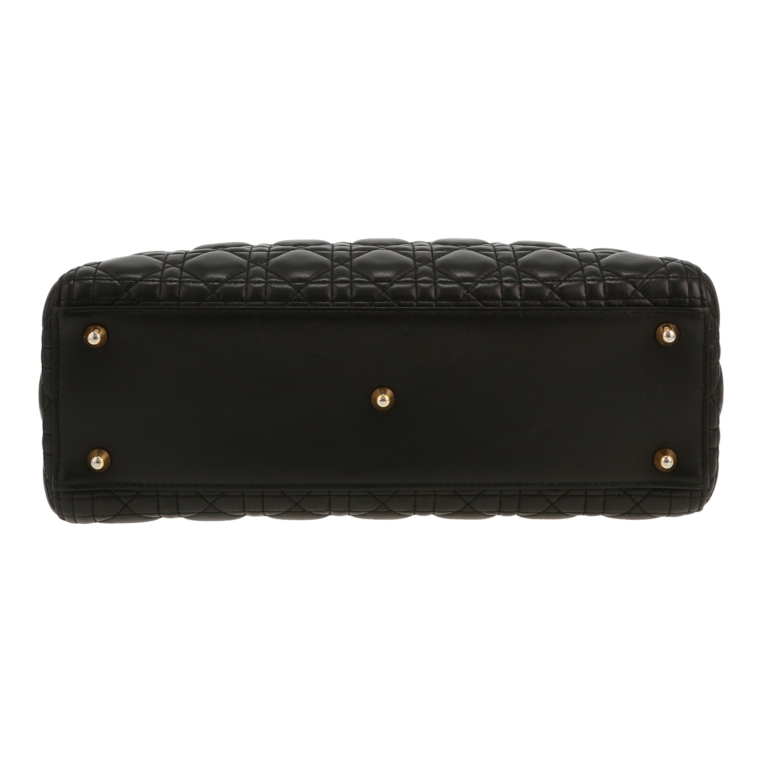 Bolso de mano Dior  Lady Dior en cuero cannage negro - Detail D1