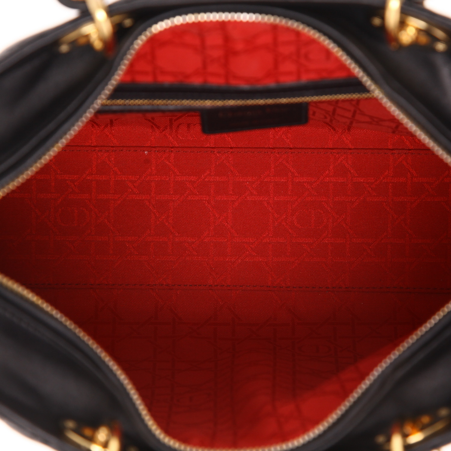 Bolso de mano Dior  Lady Dior en cuero cannage negro - Detail D3