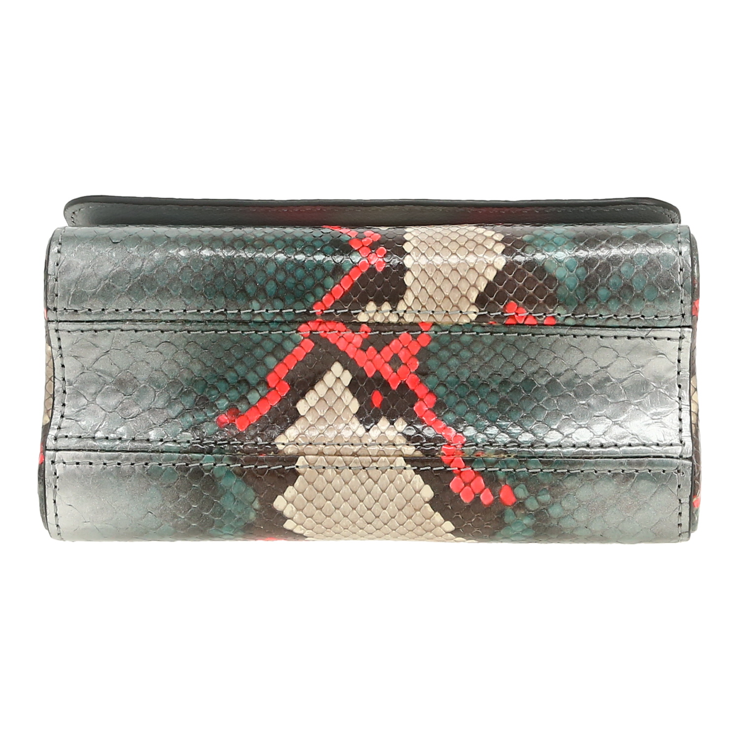 Bolso bandolera Louis Vuitton  Twist en piel de pitón caqui, roja negra y beige - Detail D1