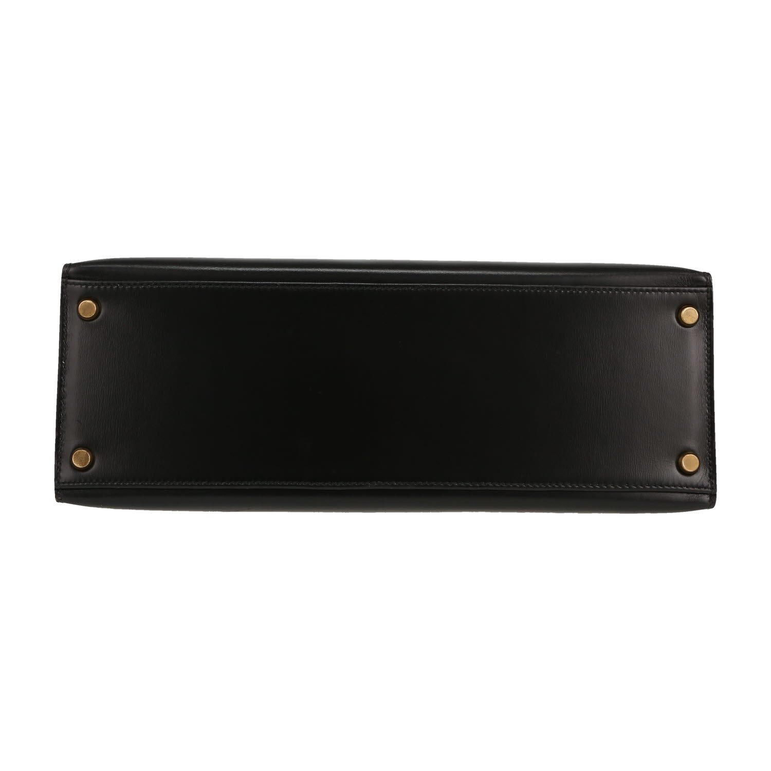 Bolso de mano Hermès  Kelly 32 cm en cuero box negro - Detail D1