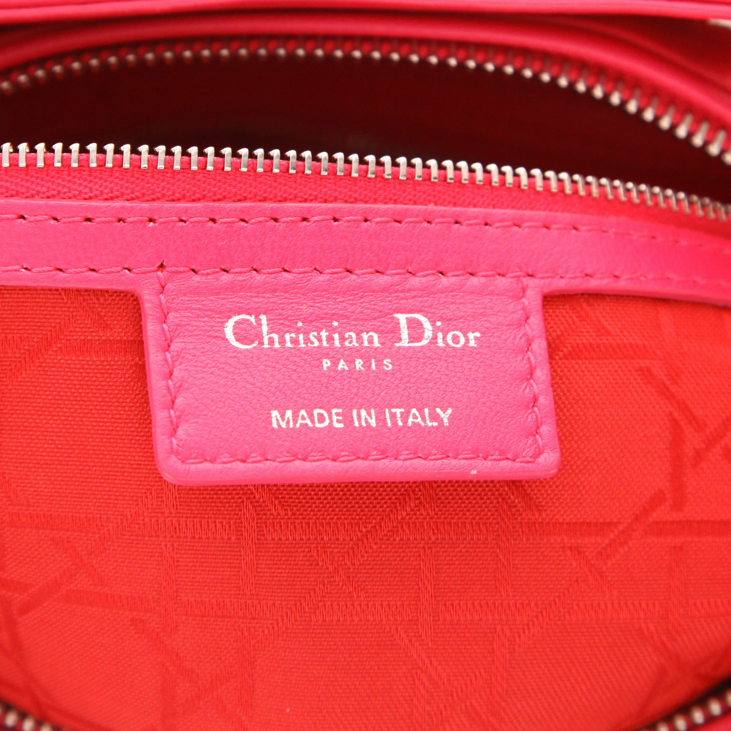 Sac à main Dior  Lady Dior en cuir cannage rose - Detail D2