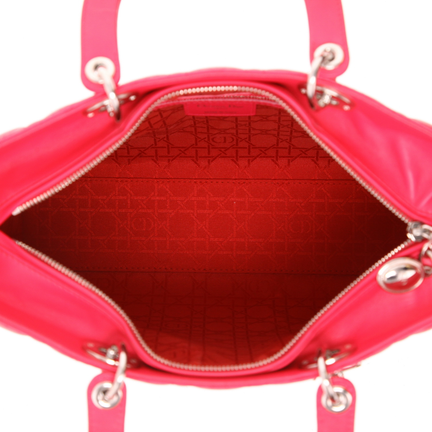 Sac à main Dior  Lady Dior en cuir cannage rose - Detail D3