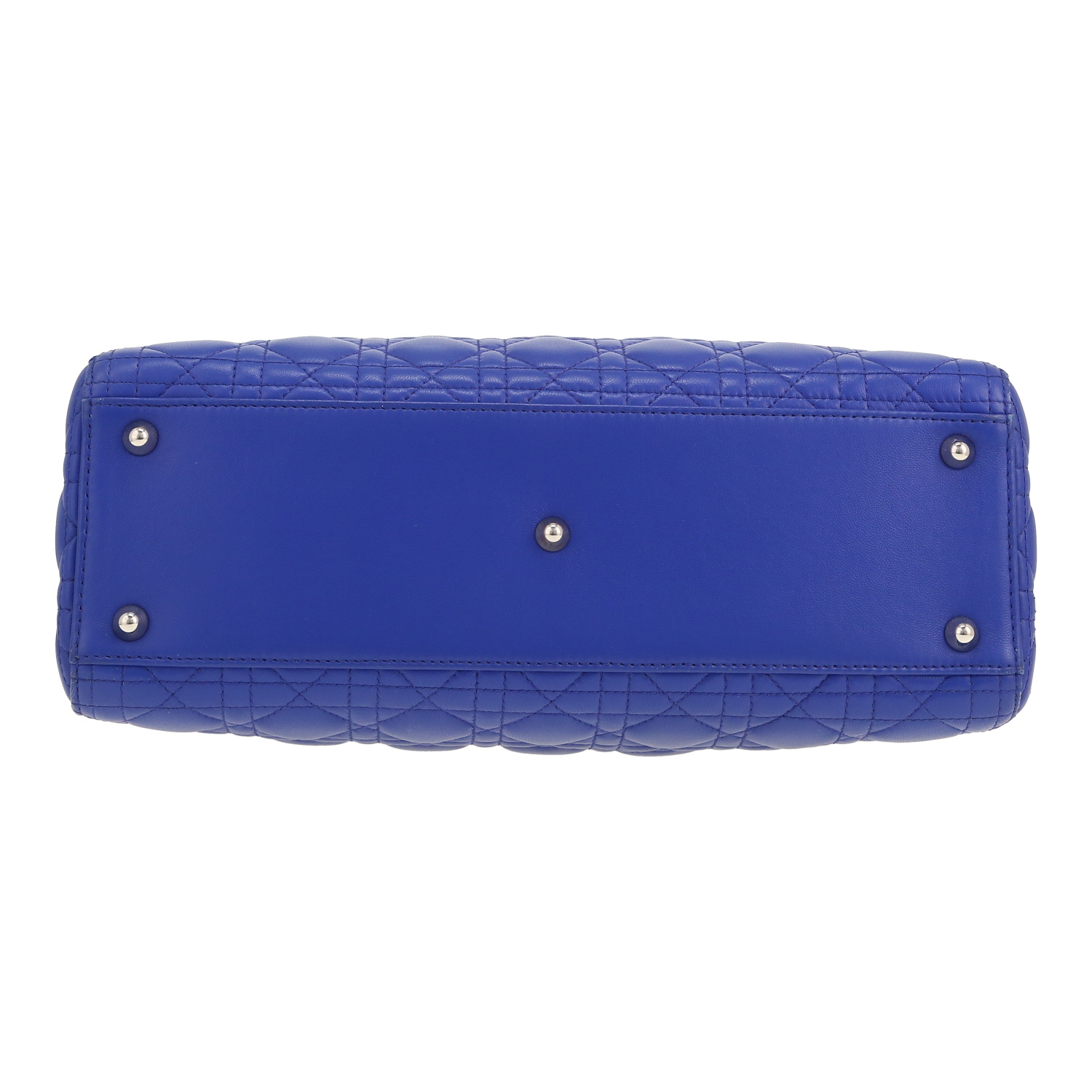 Dior  Lady Dior handbag  in blue leather cannage - Detail D1