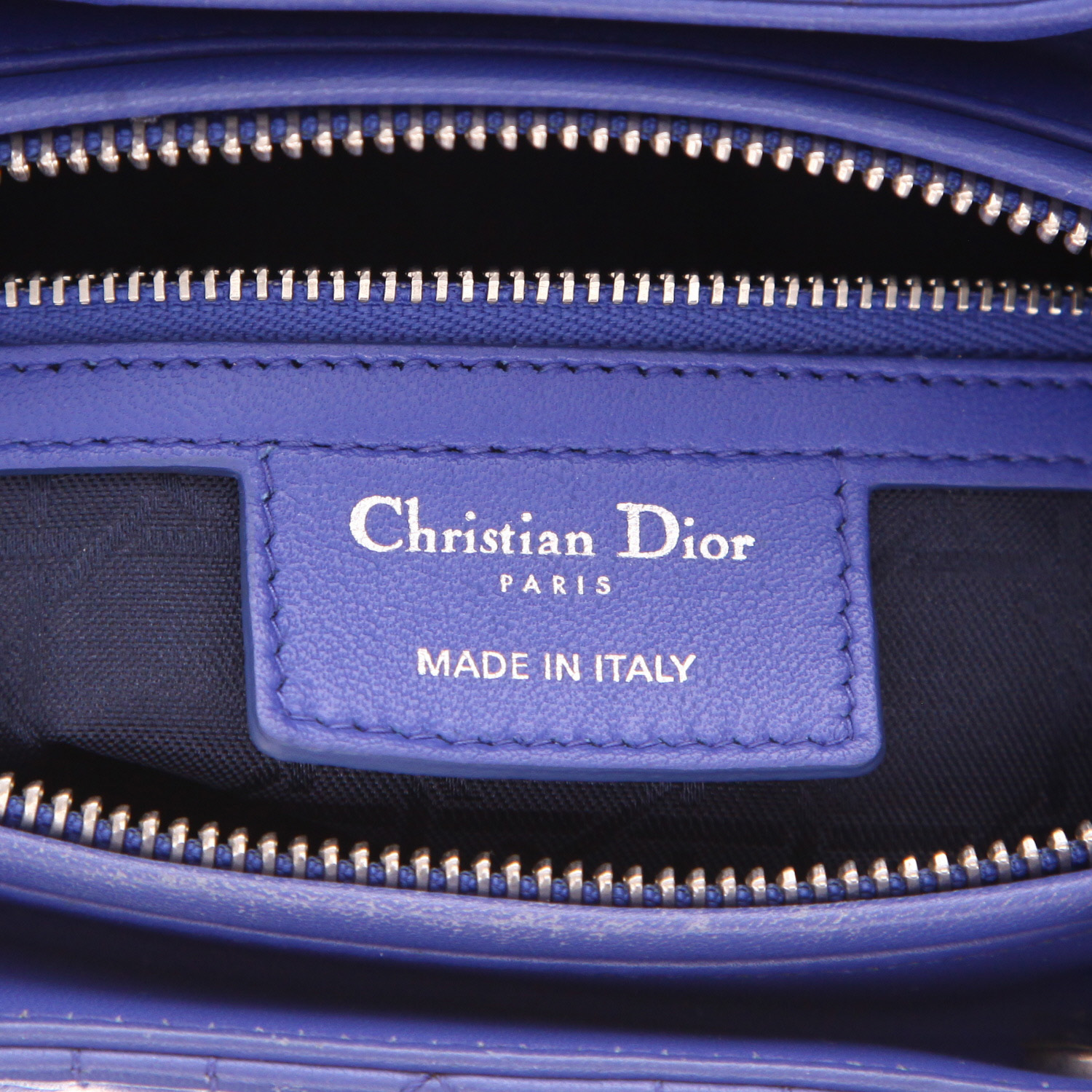 Borsa Dior  Lady Dior in pelle cannage blu - Detail D2