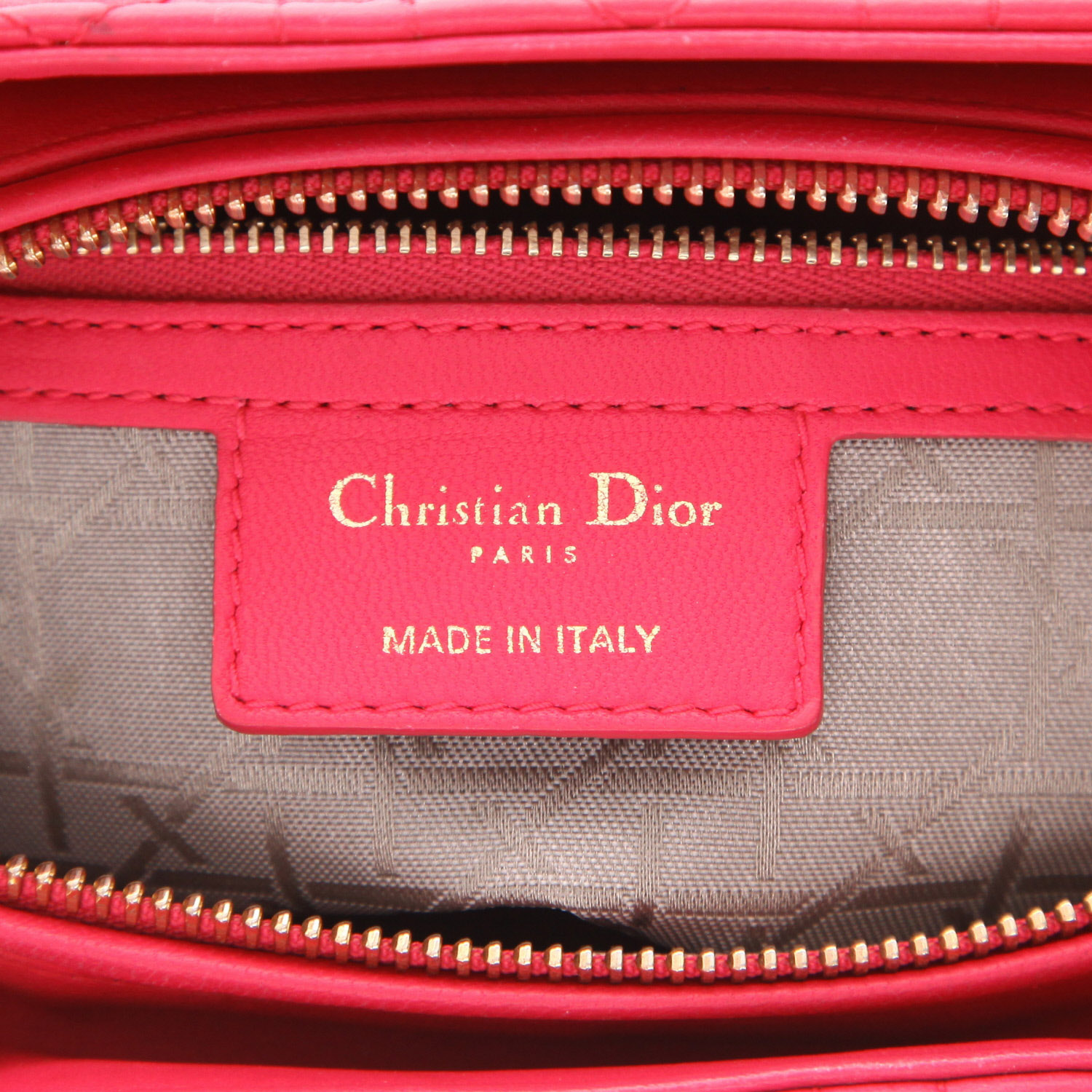 Bolso de mano Dior  Lady Dior en cuero cannage rosa - Detail D2