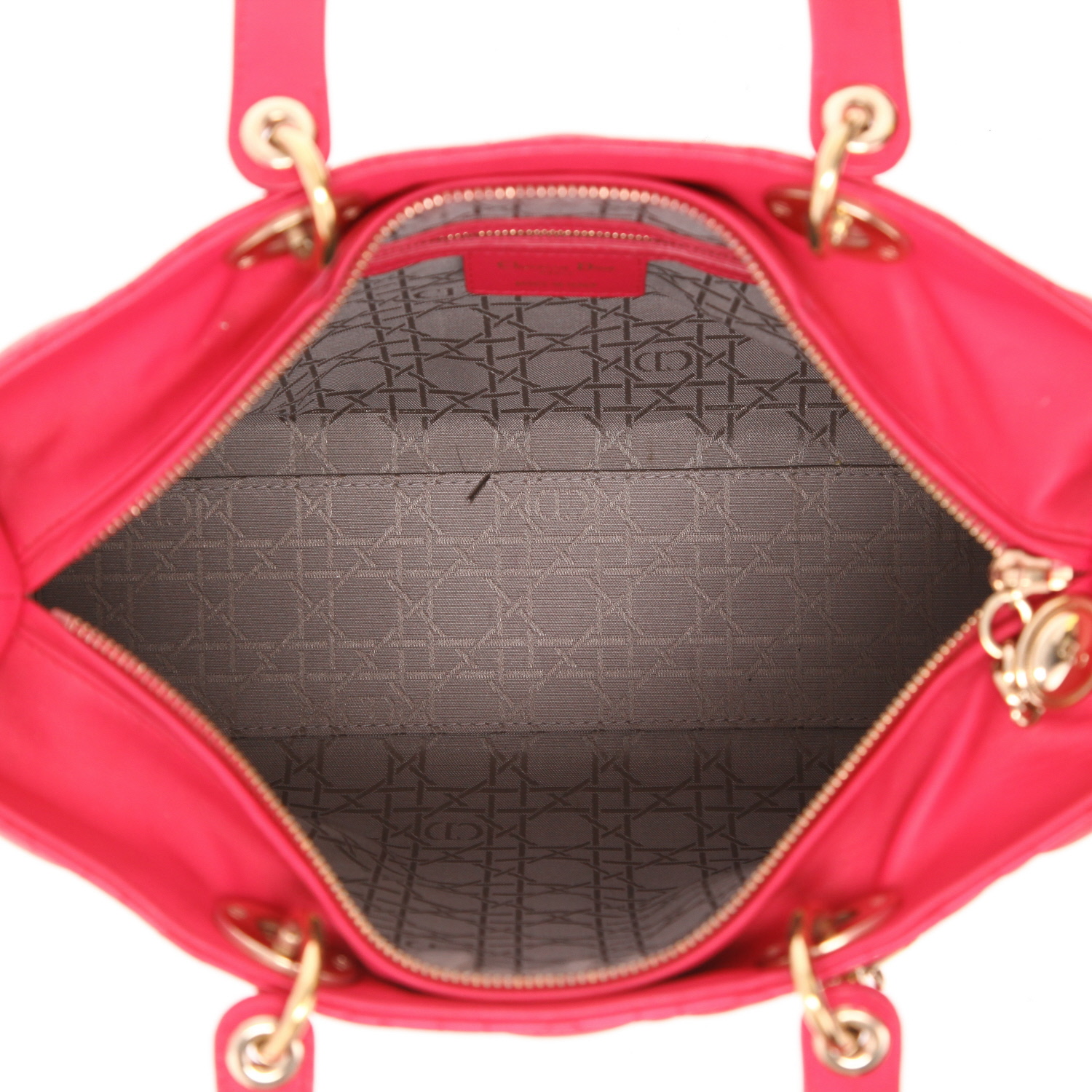 Sac à main Dior  Lady Dior en cuir cannage rose - Detail D3