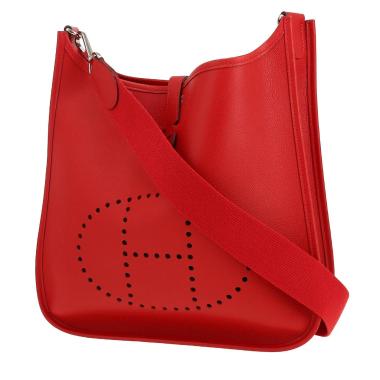Sac bandoulière Hermès  Evelyne en cuir epsom rouge