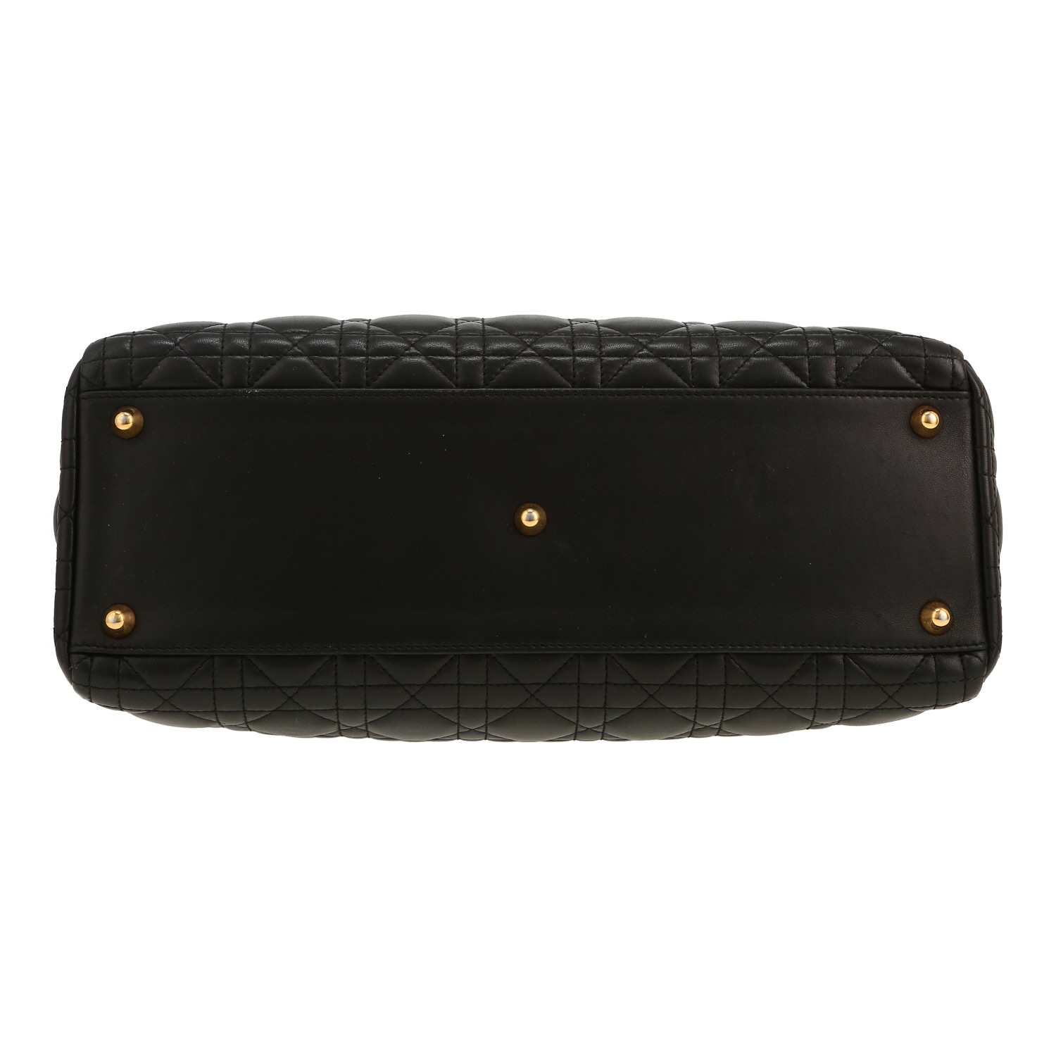 Dior  Lady Dior handbag  in black leather cannage - Detail D1