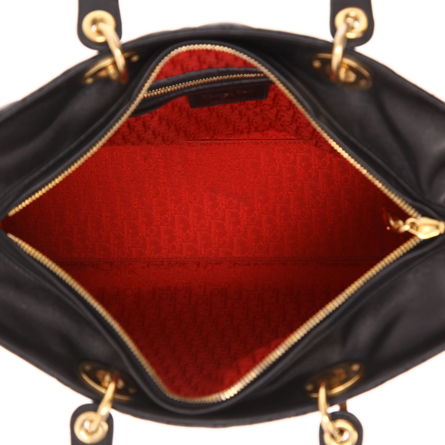 Bolso de mano Dior  Lady Dior en cuero cannage negro - Detail D3