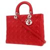 Dior  Lady Dior handbag  in red leather cannage - 00pp thumbnail