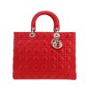 Dior  Lady Dior handbag  in red leather cannage - 360 thumbnail
