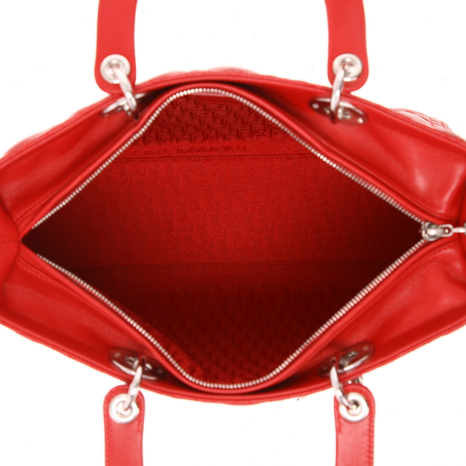Borsa Dior  Lady Dior in pelle cannage rossa - Detail D3