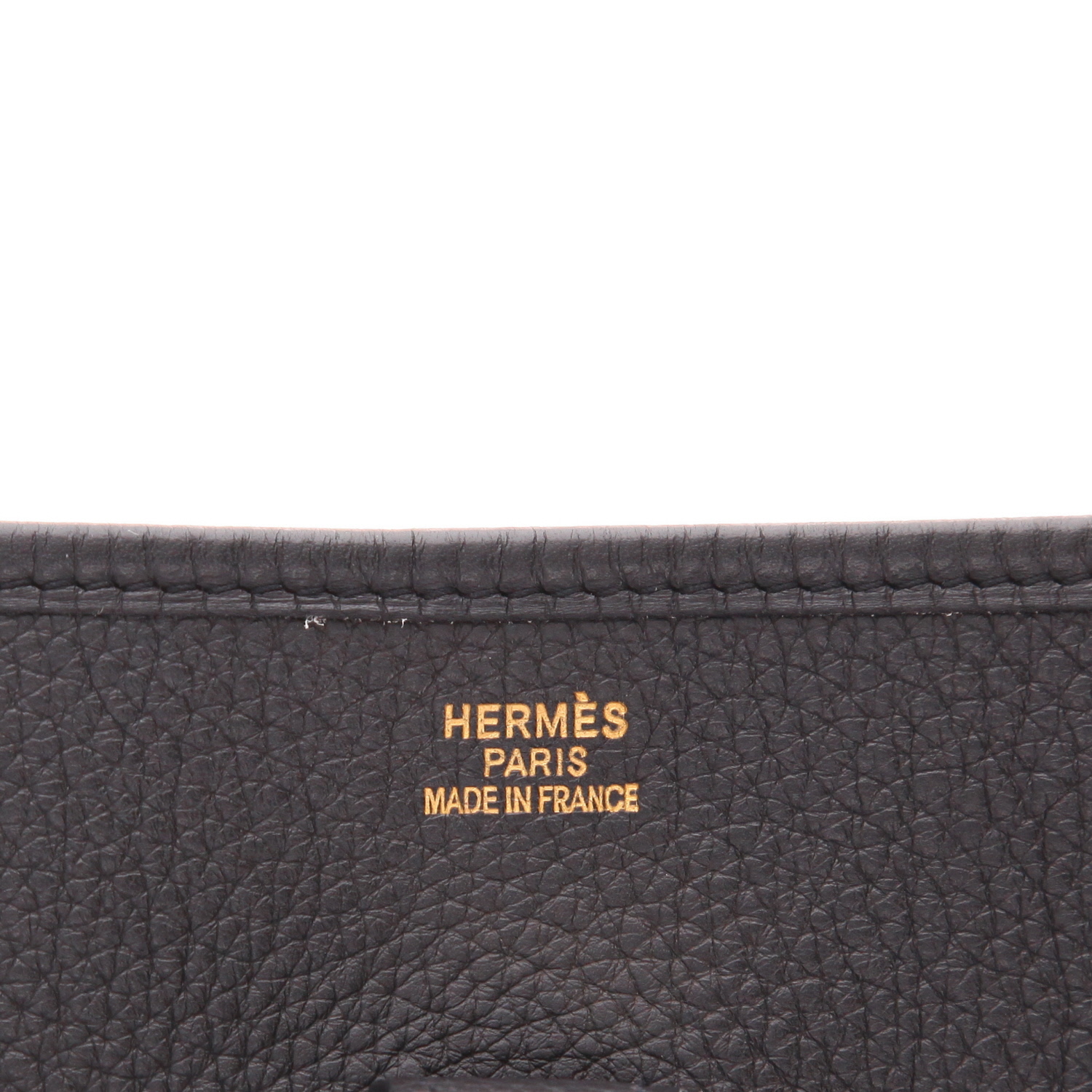 Hermès  Evelyne shoulder bag  in black togo leather - Detail D2