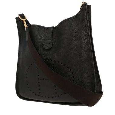 Sac bandoulière Hermès  Evelyne en cuir togo noir