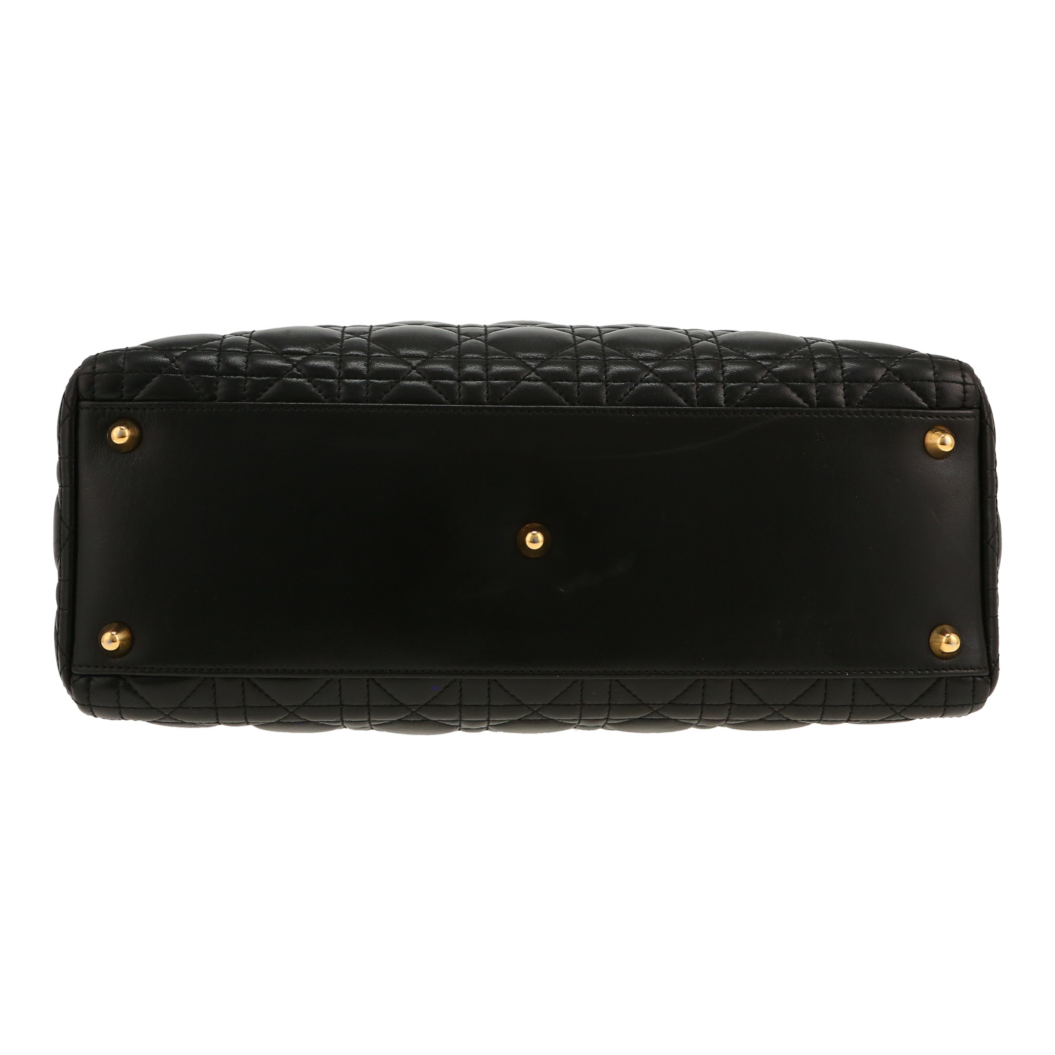 Bolso de mano Dior  Lady Dior en cuero cannage negro - Detail D1