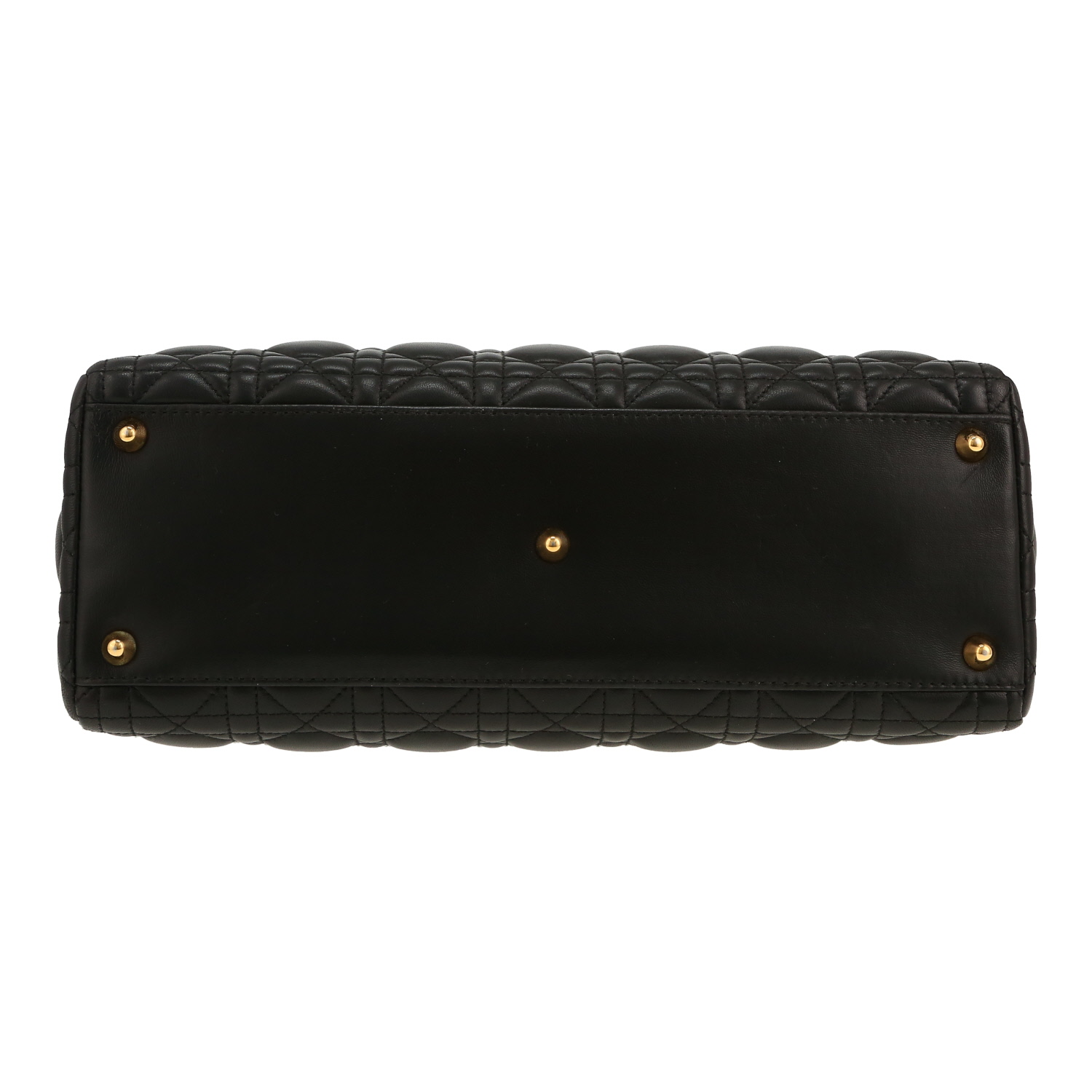 Bolso de mano Dior  Lady Dior en cuero cannage negro - Detail D1