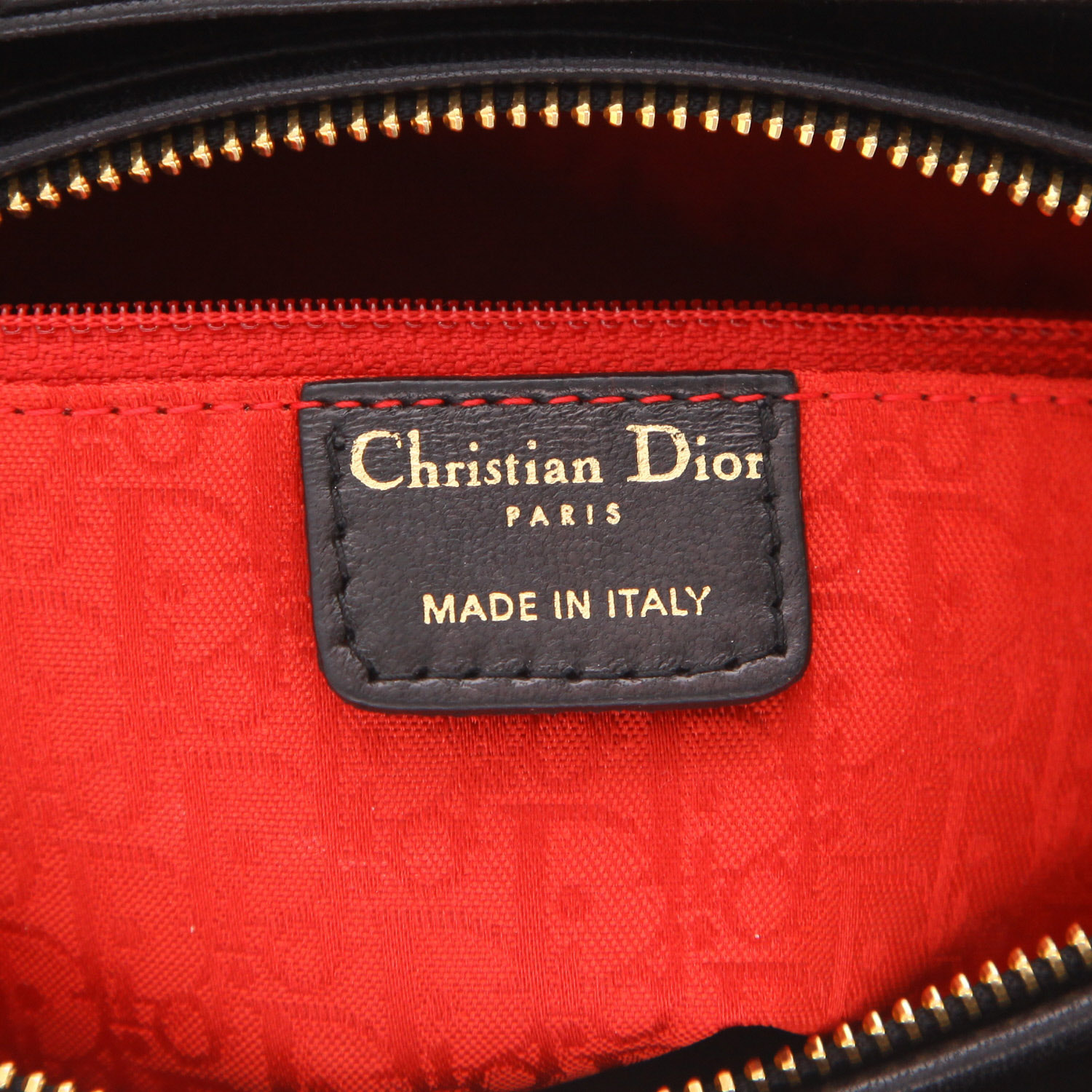 Sac à main Dior  Lady Dior en cuir cannage noir - Detail D2