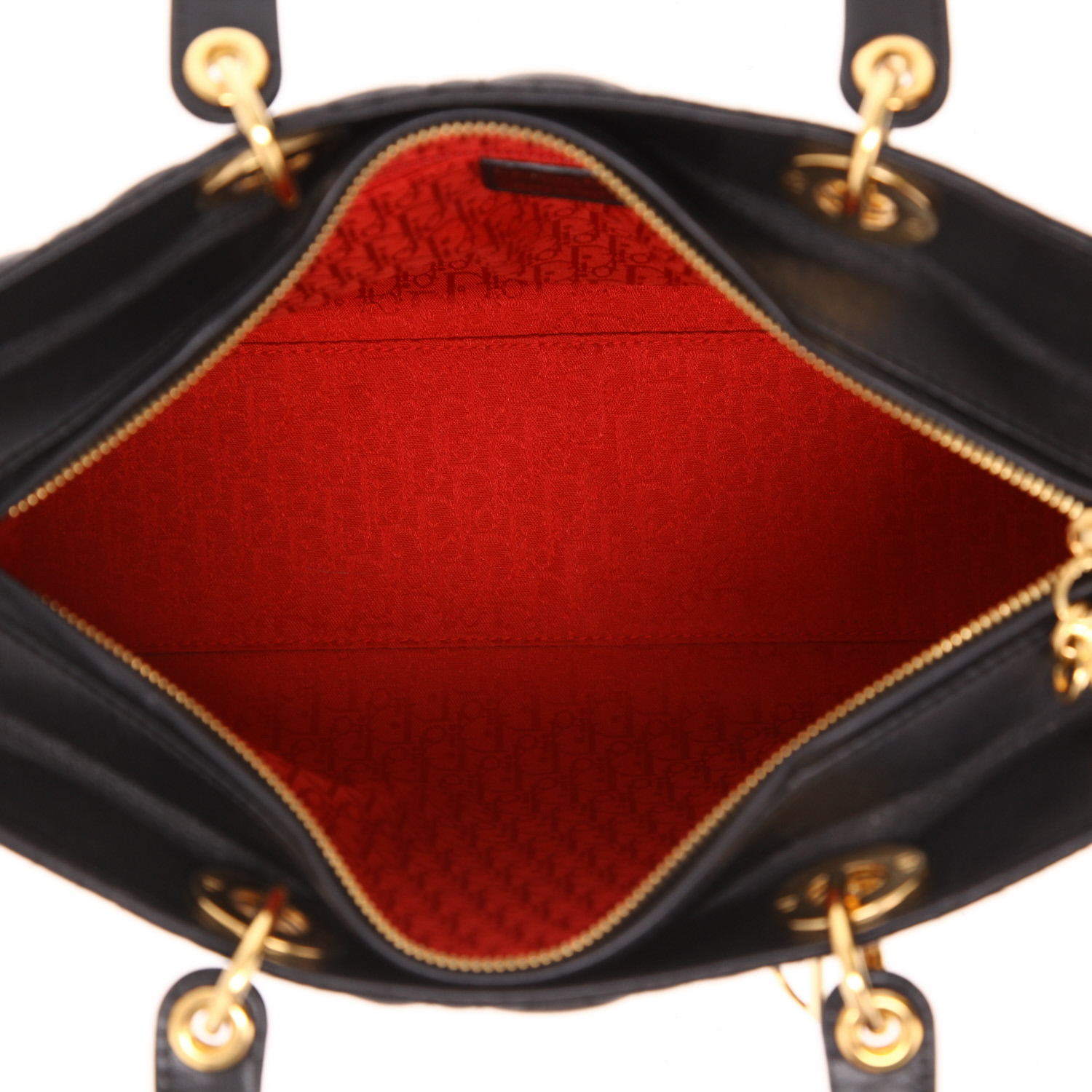 Bolso de mano Dior  Lady Dior en cuero cannage negro - Detail D3