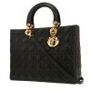 Dior  Lady Dior large model  handbag  in black leather cannage - 00pp thumbnail
