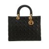 Dior  Lady Dior large model  handbag  in black leather cannage - 360 thumbnail