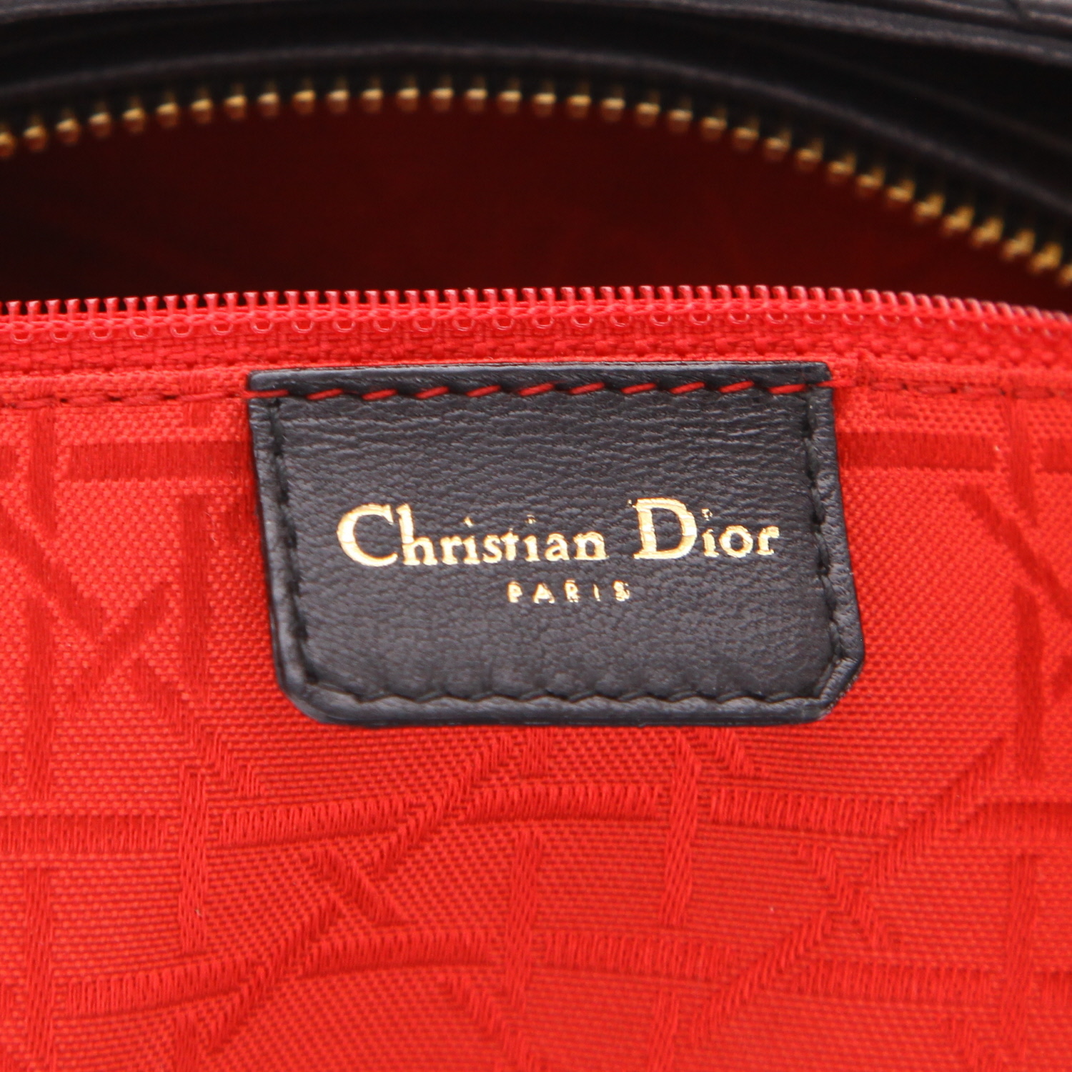 Dior  Lady Dior large model  handbag  in black leather cannage - Detail D2