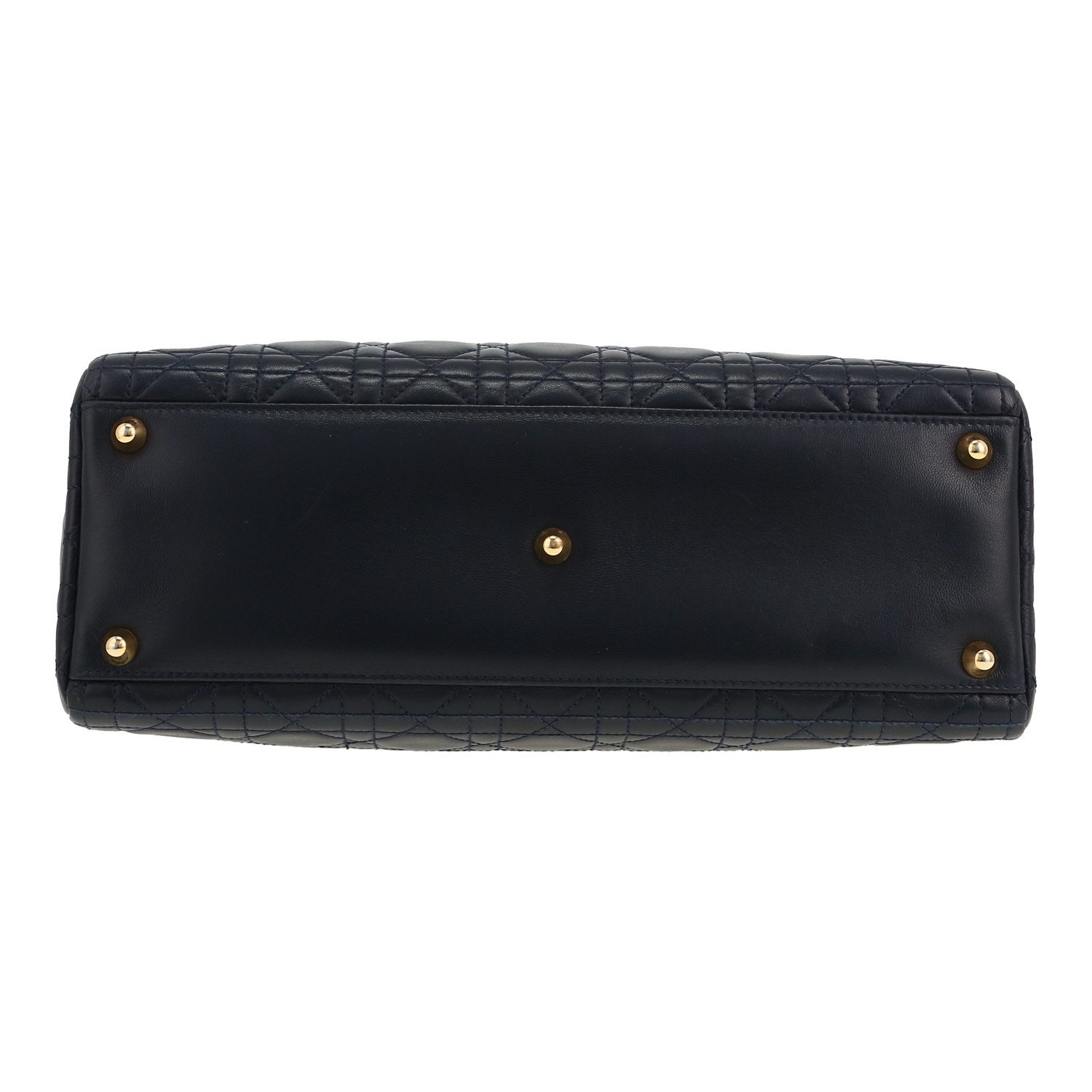 Borsa Dior  Lady Dior in pelle cannage blu marino - Detail D1